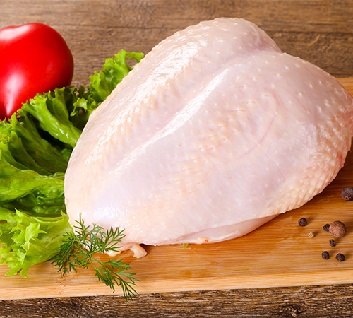 Fresh chicken breast with skin